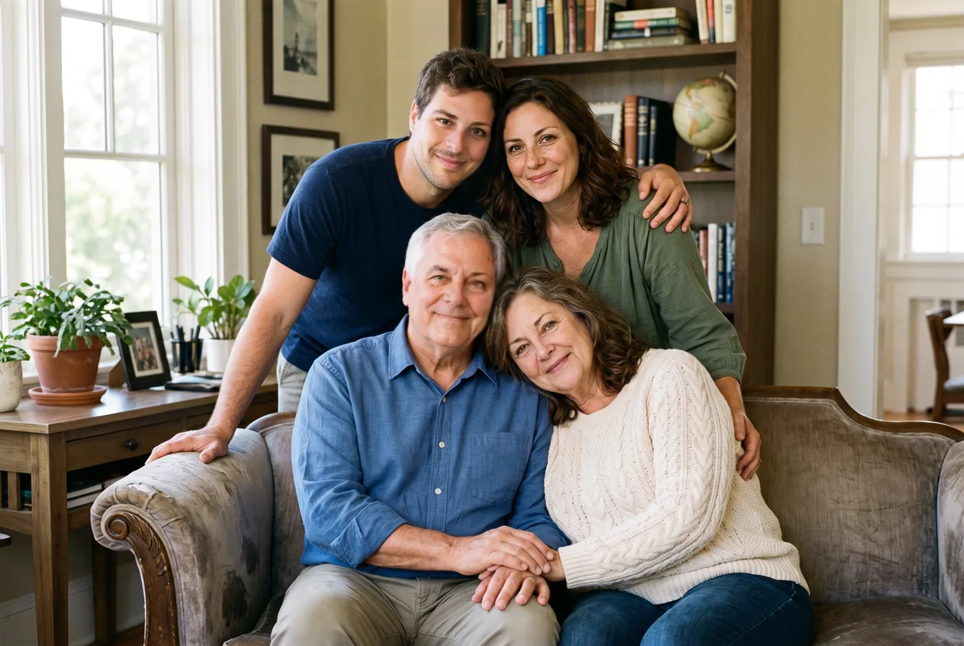 a demo family frame, at home