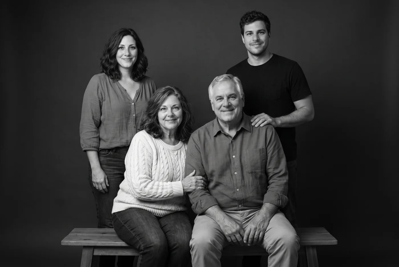 a demo family frame, black and white