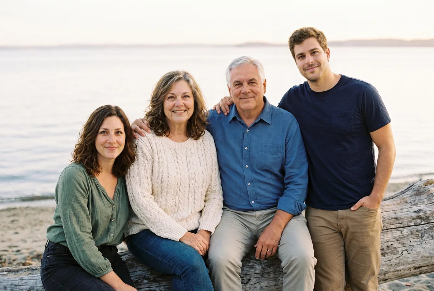 a demo family frame, golden hour